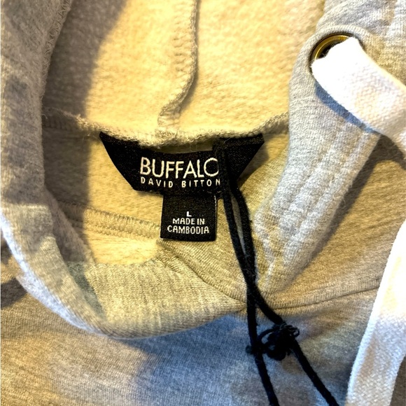 Buffalo David Bitton Hoodie Women's  Gray Long Sleeve Pullover Pockets - Picture 3 of 3